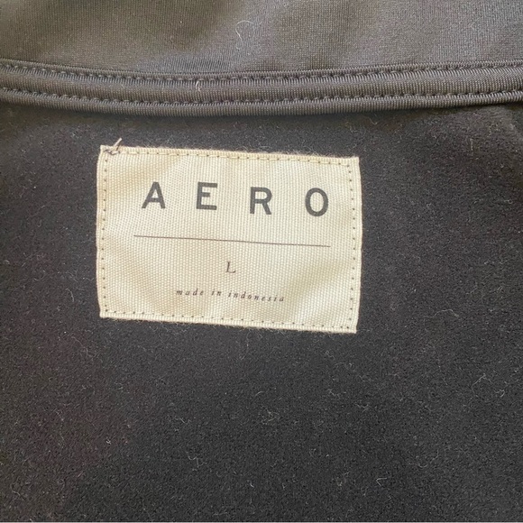 AERO Aeropostale Zip Up Crop Bomber Light Jacket Black Size L - Picture 5 of 5